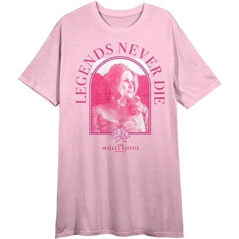 White Lotus Tanya Mcquoid Pink Screenshot Legends Never Die Crew Neck Short  Sleeve Pink Heather Women's Night Shirt : Target