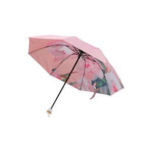Unique Bargains Umbrella Manual 8-rib Double Layer Flower Sun Protection Vinyl Impact Cloth Hibiscus 1 Pcs - 1 of 4