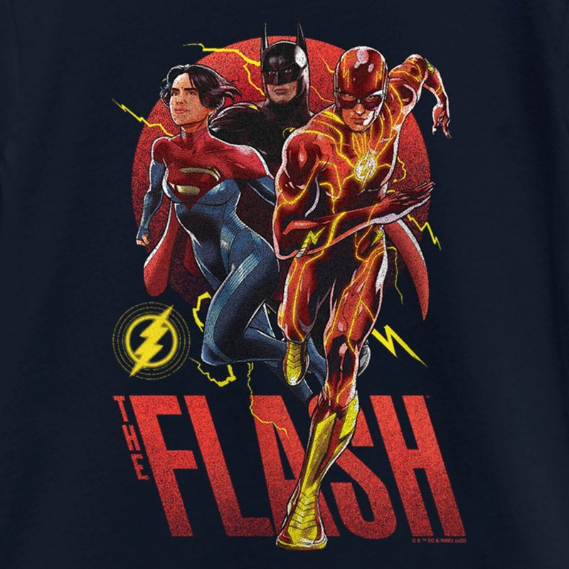 Girl's The Flash Distressed Superheroes Team T-Shirt, 2 of 5