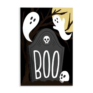 Stupell Industries Boo Haunted Night Gravestone  Wall Plaque Art - 1 of 4