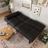 UNISOAR Sofa Bed Convertible 70 inch Solid Wood Couch for Living Room, Water-Resistant Fabric, 2 Cushions,Dark Grey/Brown/Light Grey/Black/Blue - 2 of 4