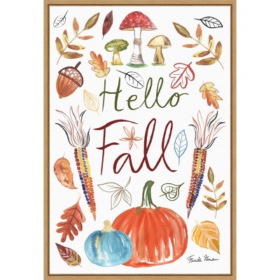 16" x 23" Hello Fall I by Farida Zaman Framed Wall Canvas - Amanti Art