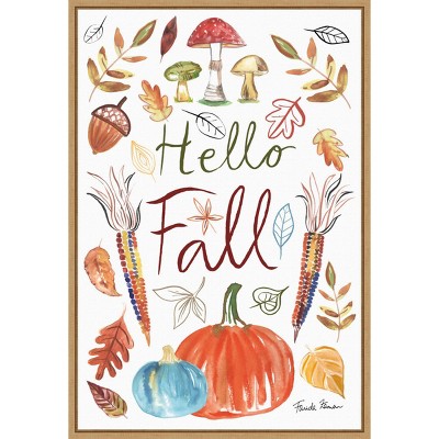 16" x 23" Hello Fall I by Farida Zaman Framed Wall Canvas - Amanti Art