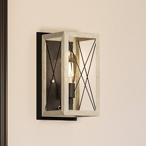 Urban Ambiance Luxury Industrial Wall Sconce 12''H x 6.875''W,  Charcoal Finish,  Berkeley Collection, UHP3911 - 1 of 4