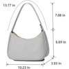 FATMOON Women's Shoulder Bag, Cute Tote Handbag Mini Clutch Purse with Zipper Closure - PU Leather Crossbody Bag for Daily Use - 3 of 4