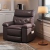Power Recliner Chair - Heat and Massage, Adjustable Electric Recliner Ergonomic PU Leather Single Sofa, Padded Seat, Lazy Chair for Living Room - 2 of 4