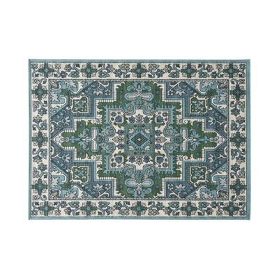 FONTOI Woven Area Rugs, Geometric Rugs,Indoor and Outdoor Floor Mat Carpet for Home Living Room Backyard Patio Deck Porch, Multicolored, 84"*0.16"*63"