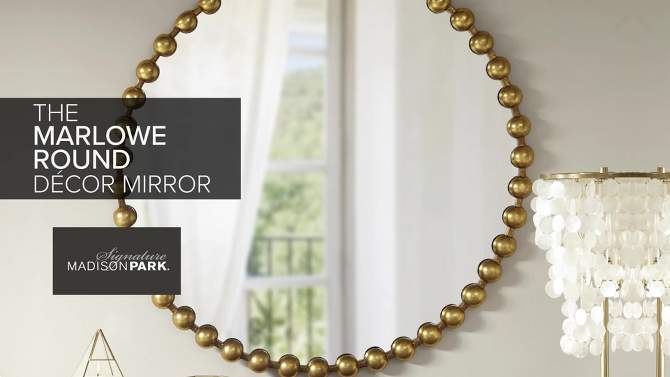Round Marlowe Decorative Wall Mirror Gold - Madison Park Signature, 2 of 9, play video