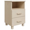 vidaXL Nightstand Storage Bedside Cabinet Nightstand with 2 Drawers Pine Wood - 3 of 4