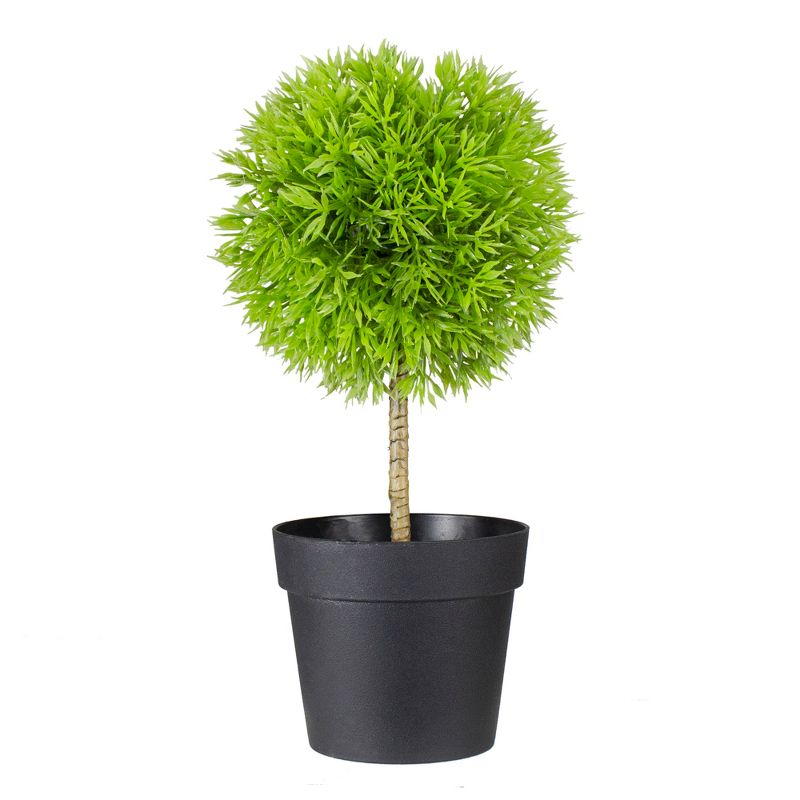 Northlight 0.8 FT Potted Two-Tone Green Grass Ball Topiary Artificial Christmas Tree- Unlit, 1 of 5