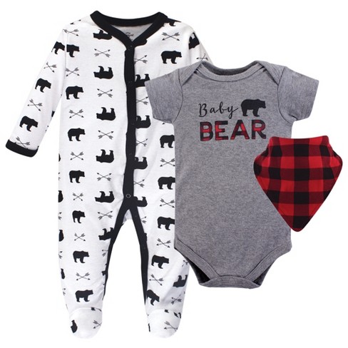 Bears Baby Boys 3-Piece Bodysuit, Sleep 'n Play, and Cap Set