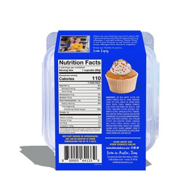 Better Bites Gluten Free Vegan Celebration Mini Cupcakes - 4ct