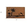 HomeRoots 18" X 30" Brown and Black Coir Tropical Beach Life Outdoor Door Mat - 3 of 4