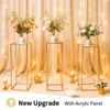 4Pcs Wedding Flower Stand with Acrylic Laminate,Acrylic Vase Column Geometric Centerpiece Stands,Floral Display Rack for Wedding,Party Tables Decor - 2 of 4