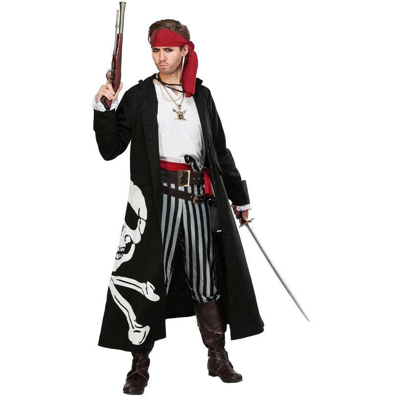HalloweenCostumes.com Pirate Flag Captain Costume for Men, 2 of 3