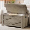 Storage Chest Wooden Toy Storage Bench, Modern Style Lift-Top Toy Chest with Safety Hinge for Entryway Supports 300 Lb - 4 of 4