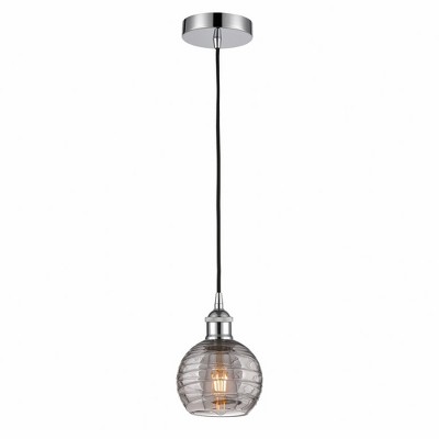 Athens Deco Swirl - 1 Light Mini Pendant In Industrial Style-8.75 Inches Tall and 6 Inches Wide