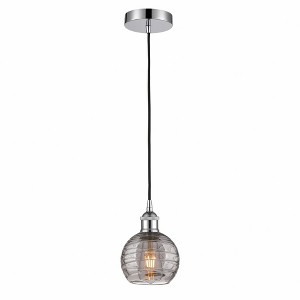 Athens Deco Swirl - 1 Light Mini Pendant In Industrial Style-8.75 Inches Tall and 6 Inches Wide - 1 of 1