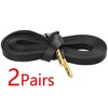 INSPIRE CHIC Faux Leather Solid Color Metal Tippings Flat Shoe Laces 2 Pairs - 2 of 4
