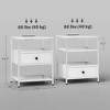 CIPACHO Set of 2 Side Tables with Charging Stations and LED Lights, End Tables with Drawer and Shelves for Living Room, White - 3 of 4