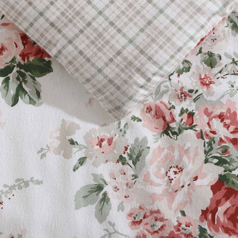 Laura Ashley Ashfield Cotton Flannel Comforter Set, 3 of 12