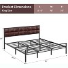 Faux Leather Platform Bed Frame with Upholstered Headboard, Metal Bed Frame with Steel Slats Support, Box Spring Optional, Easy Assembly - 2 of 4