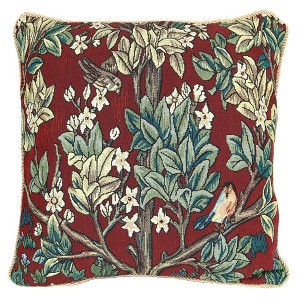 Signare USA William Morris Tree of Life Red Pillowcase/ Cushion cover 18 x 18 inch - 1 of 3