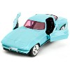 1966 Chevrolet Corvette Light Blue with Pink Tinted Windows "Pink Slips" Series 1/32 Diecast Model Car by Jada - 2 of 4