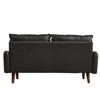 Modern Sofa Leather Couch with Wooden Legs for Living Room Office - 3 of 4