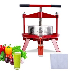 1.32 Gallon/5L Manual Fruit Wine Press with T-Handle, Stainless Steel Fruit and Wine Press with Triangular Structure for Home Kitchen/Outdoor Use - 1 of 4