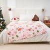 Lomsoe Pink Cute Santa Claus Flannel Blanket Soft Cozy Warm Throw Blanket Christmas Gift Blanket Throws for Couch, Bed, Living Room, Office, Travel - 3 of 4