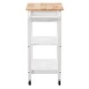 CorLiving Sage Open Storage Wood Kitchen Cart White - 4 of 4