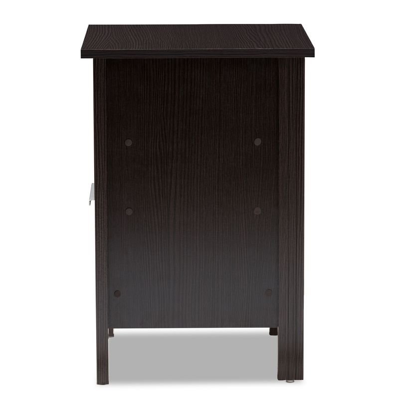 Hamish Modern and Contemporary Finished 1 Drawer Nightstand Dark Brown - Baxton Studio, 5 of 11
