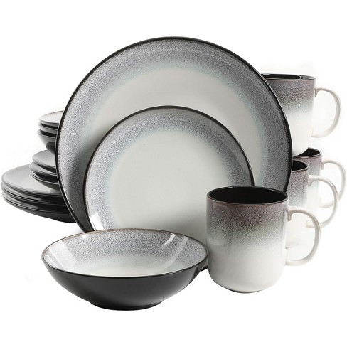 Reactive Glaze Stoneware Dinnerware (Set of 16)