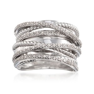 Ross-Simons 0.25 ct. t.w. Diamond Highway Ring in Sterling Silver - 1 of 4