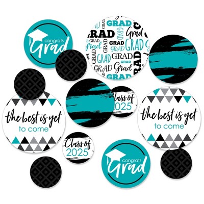Big Dot of Happiness 2025 Teal Graduation Party Giant Circle Confetti - Party Decorations - Large Confetti 27 Count