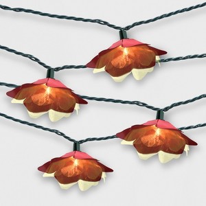 10ct Flower Outdoor String Lights Red - Opalhouse