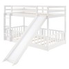 Bunk Bed with Slide for Kids, Solid Wood Low Bunk Bed Frame with Guardrail for Bedroom - 4 of 4