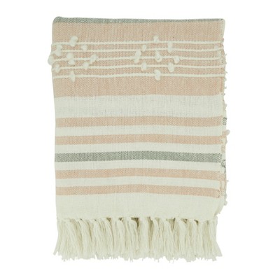 Saro Lifestyle Stripe Design Throw With Fringed Edges