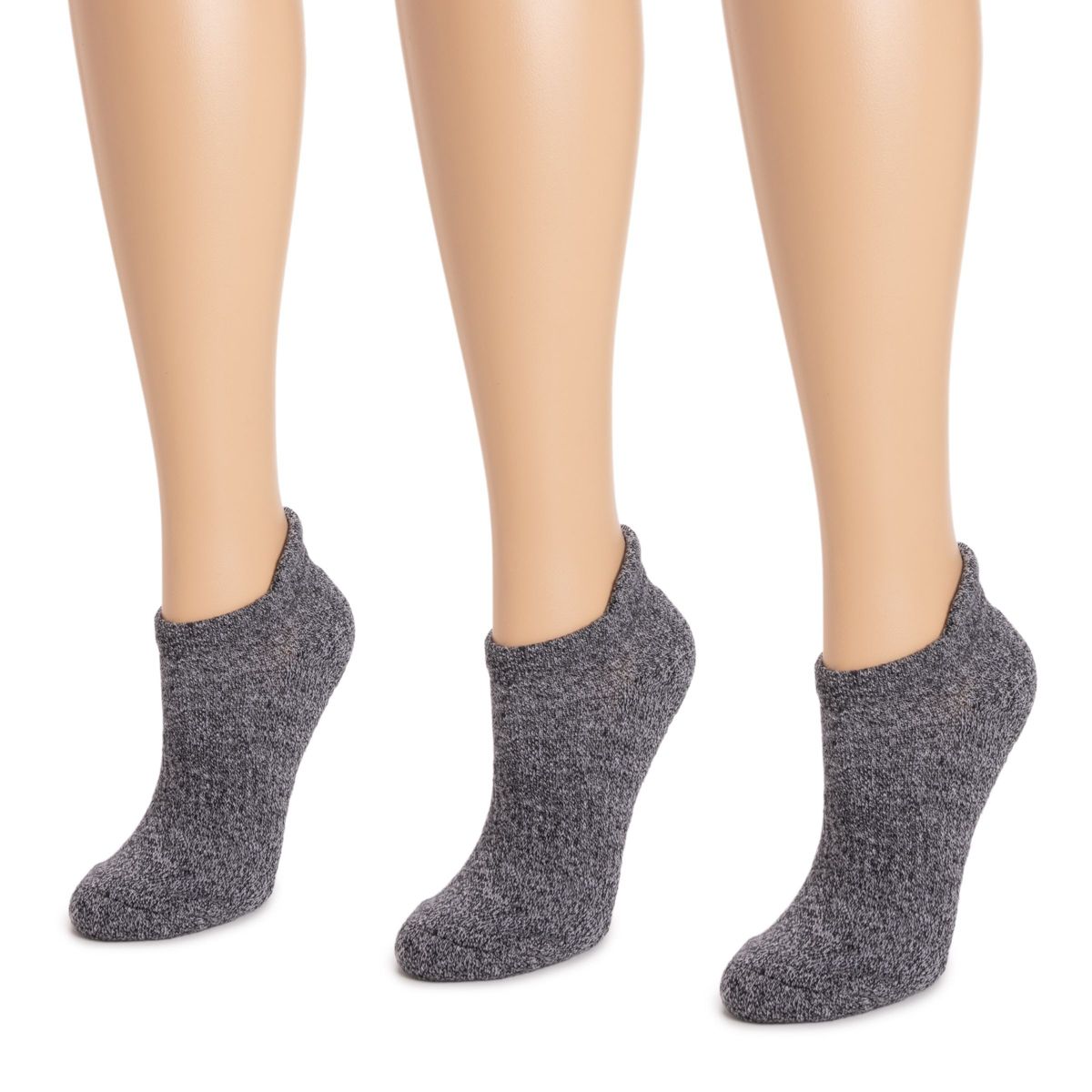 Muk Luks Women's 3 Pack Cotton Compression Ankle Socks - thumbnail 3