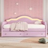 Full Size Upholstered Daybed with LED and 3 Drawers for Bedroom or Guest Room - 3 of 4