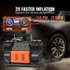 VEVOR 10.6 CFM Heavy Duty Air Compressor, 30s Fast Inflation | Dual-Cylinder Tire Inflator, 12V 150PSI Offroad Air Pump with Adapters, Orange & Black - 3 of 4