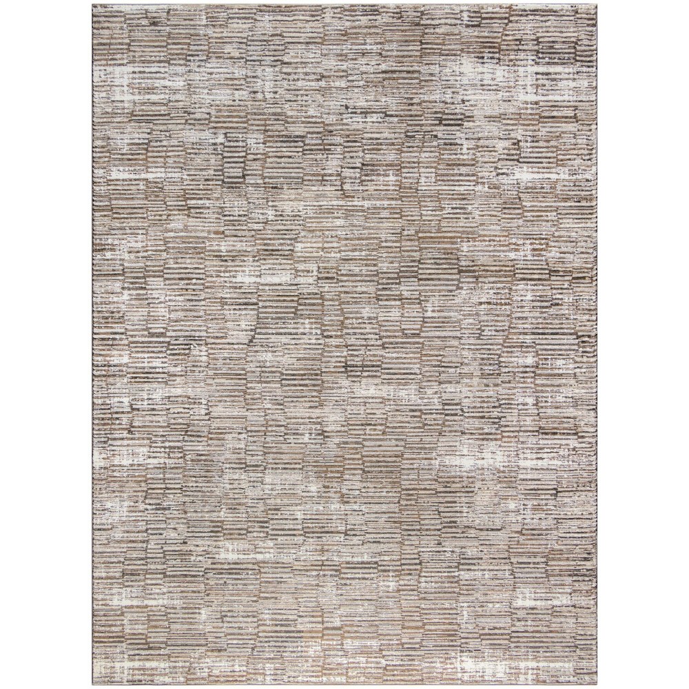 Photos - Doormat Nourison 9'x12' Modern Striped Sustainable Woven Area Rug with Lines Brown 