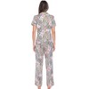 Women's Short Sleeve Top and Pants Pajama Set - White Mark - 4 of 4
