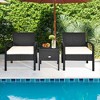 Tangkula 3PCS Rattan Patio Conversation Set Outdoor Furniture Set w/ Storage Table - 2 of 4
