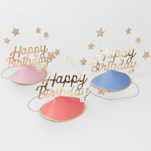 Meri Meri Happy Birthday & Stars Party Hats (Pack of 6) - 1 of 4
