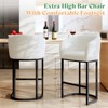 AMERLIFE Modern Counter Bar Stools, Boucle Chair with Arms, Footrest, 28" Upholstered Back - 2 of 4