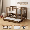 JOYMOR 8 in 1 Convertible Crib with Drawer, Include 2” Mattress, Converts to Bassinet, Mid Crib, Full Size Crib, Daybed,Toddler Bed and Playard - 3 of 4