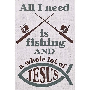 Dicksons IBB-236 All I Need Is Fishing And A Whole Lot Of Jesus White And Grey 3 x 2 Paper Itty Bitty Blessings Card Bookmark, Pack Of 24 - 1 of 2