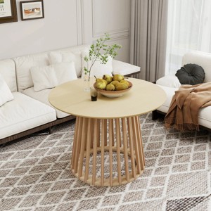 Coffee Table For Sale,Round Coffee Table With Grille Molding Base,Unique Coffee Table,Coffee Table In Living Room-Cuddlewood - 1 of 4